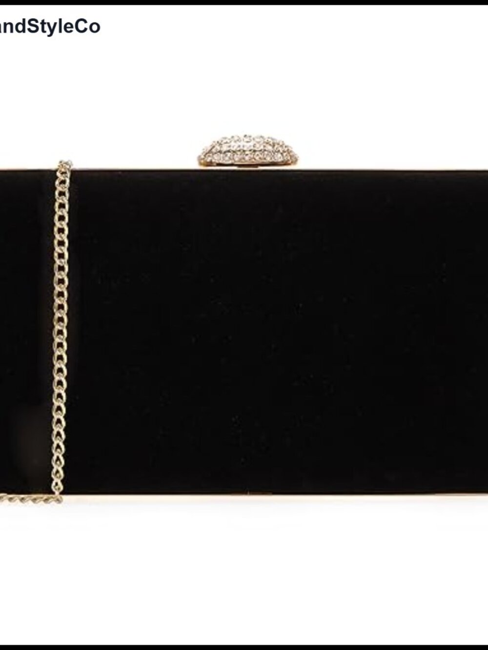 Velvet Rhinestone Crystal Clasp Evening Clutch Formal Party Purse